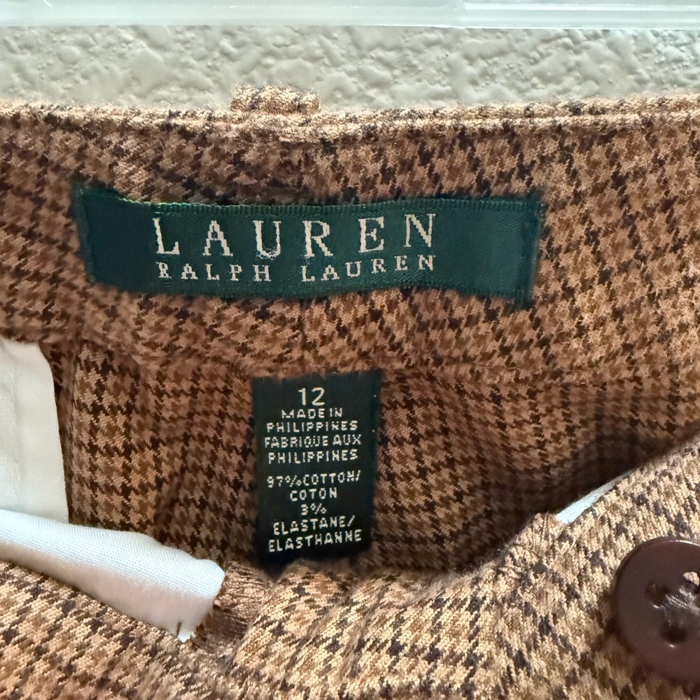 Ralph Lauren Tan and Brown Houndstooth pants